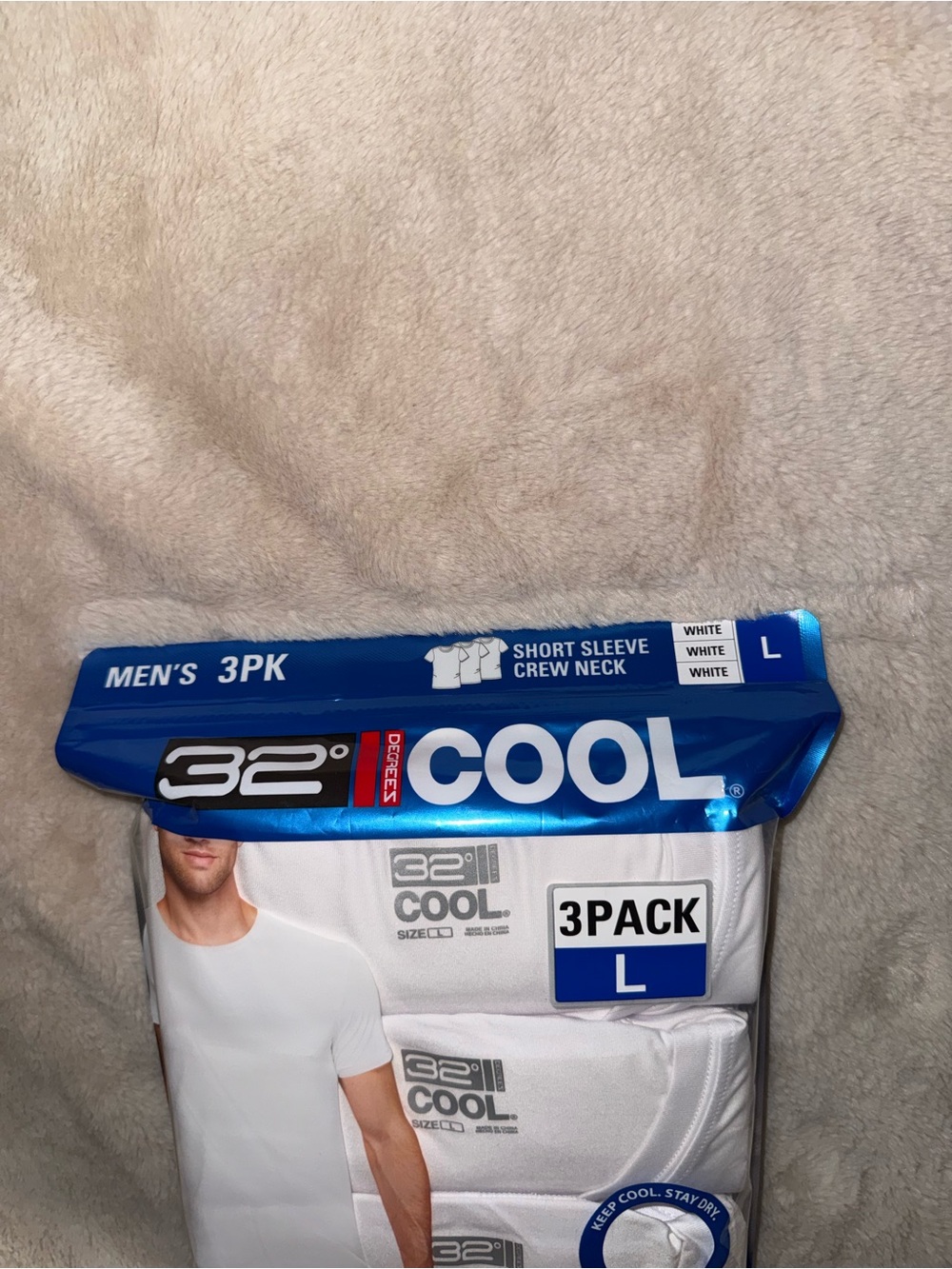 32 Degrees Men's White Crew Neck 3-Pack - L - Picture 2 of 5